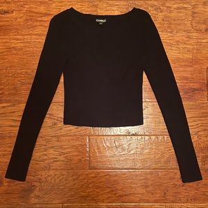Express Black Cropped Sweater